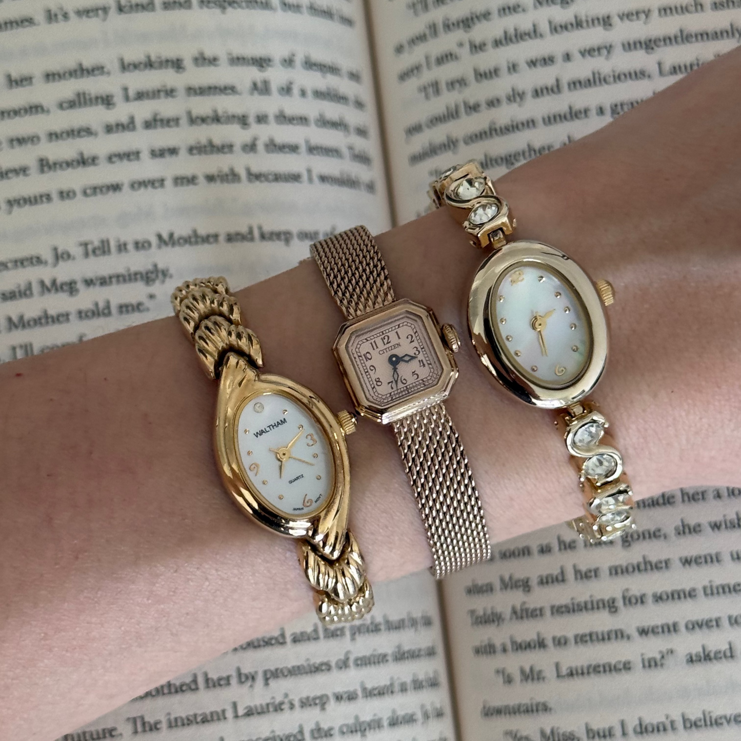 Rhinestone glam wrist watch