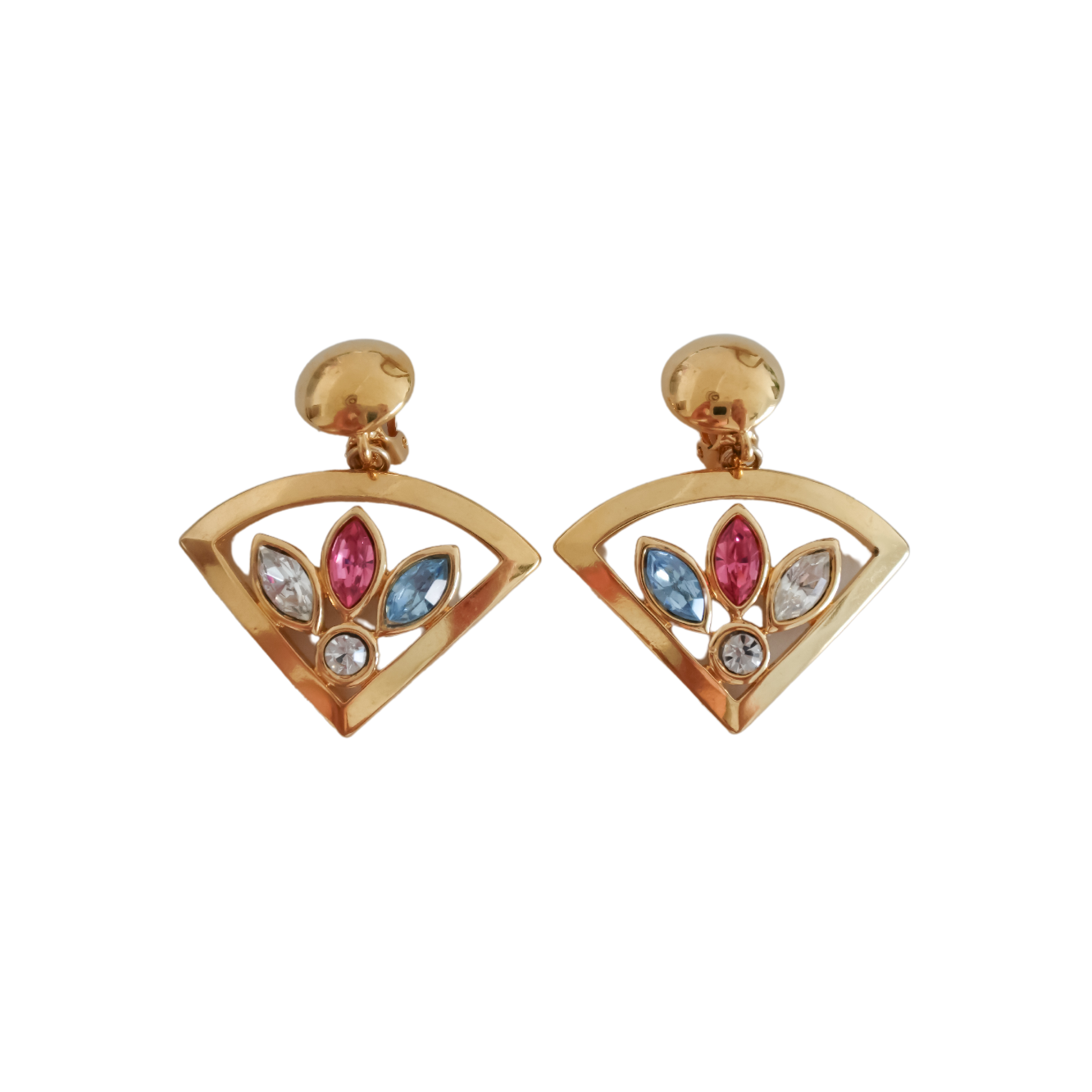 Vintage triangular drop clip on earrings