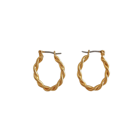 Oval french twist hoops